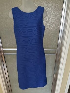 MSK blue bodycon sleeveless dress, size S, vintage